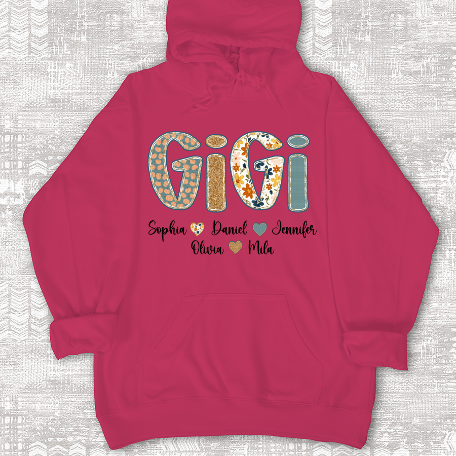 Pumkin Floral Fall Gigi Custom Gigi and Grankids Shirt