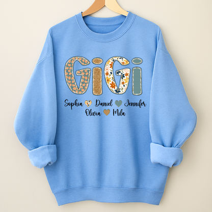 Pumkin Floral Fall Gigi Custom Gigi and Grankids Shirt