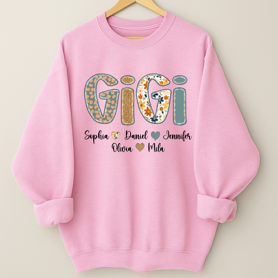 Pumkin Floral Fall Gigi Custom Gigi and Grankids Shirt