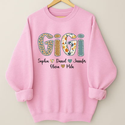 Pumkin Floral Fall Gigi Custom Gigi and Grankids Shirt