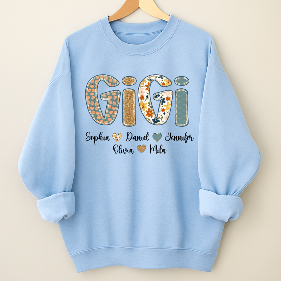 Pumkin Floral Fall Gigi Custom Gigi and Grankids Shirt