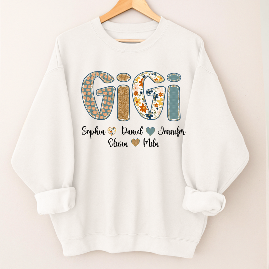 Pumkin Floral Fall Gigi Custom Gigi and Grankids Shirt