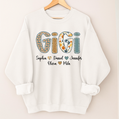 Pumkin Floral Fall Gigi Custom Gigi and Grankids Shirt
