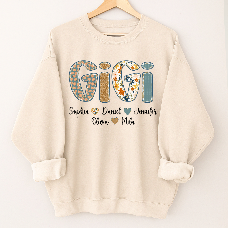 Pumkin Floral Fall Gigi Custom Gigi and Grankids Shirt