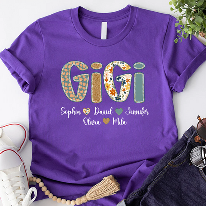 Pumkin Floral Fall Gigi Custom Gigi and Grankids Shirt