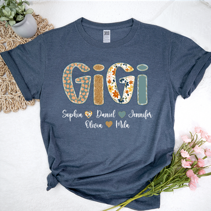 Pumkin Floral Fall Gigi Custom Gigi and Grankids Shirt