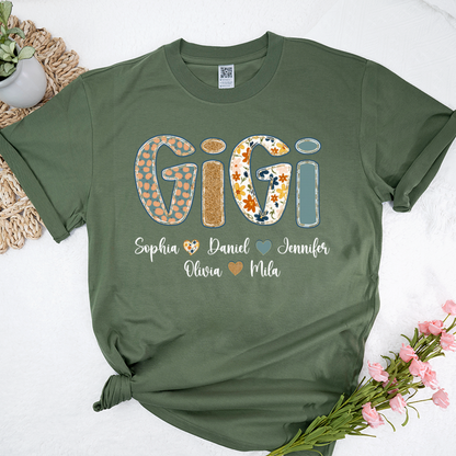 Pumkin Floral Fall Gigi Custom Gigi and Grankids Shirt