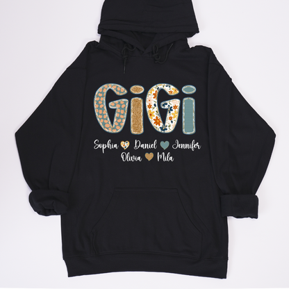 Pumkin Floral Fall Gigi Custom Gigi and Grankids Shirt