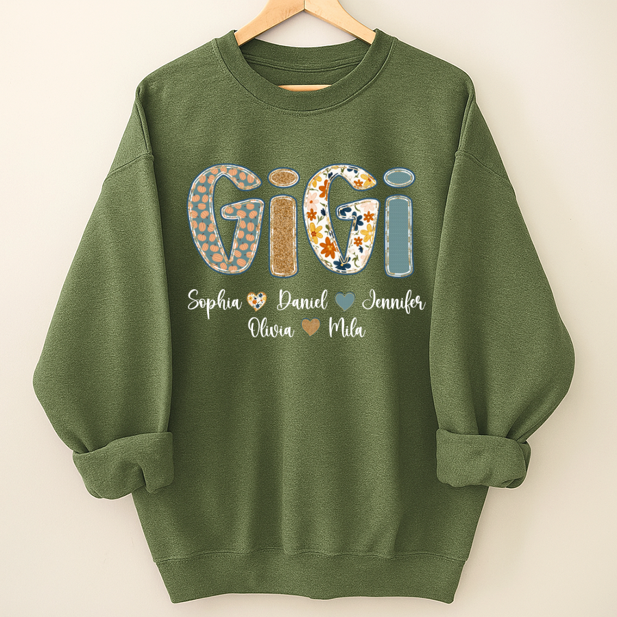Pumkin Floral Fall Gigi Custom Gigi and Grankids Shirt