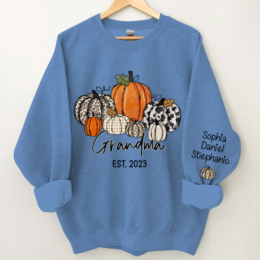 Pumpkin Grandma Est Year And Kids CTH01 Sweatshirt