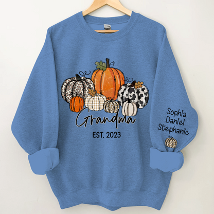 Pumpkin Grandma Est Year And Kids CTH01 Sweatshirt