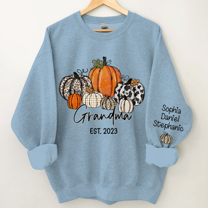 Pumpkin Grandma Est Year And Kids CTH01 Sweatshirt