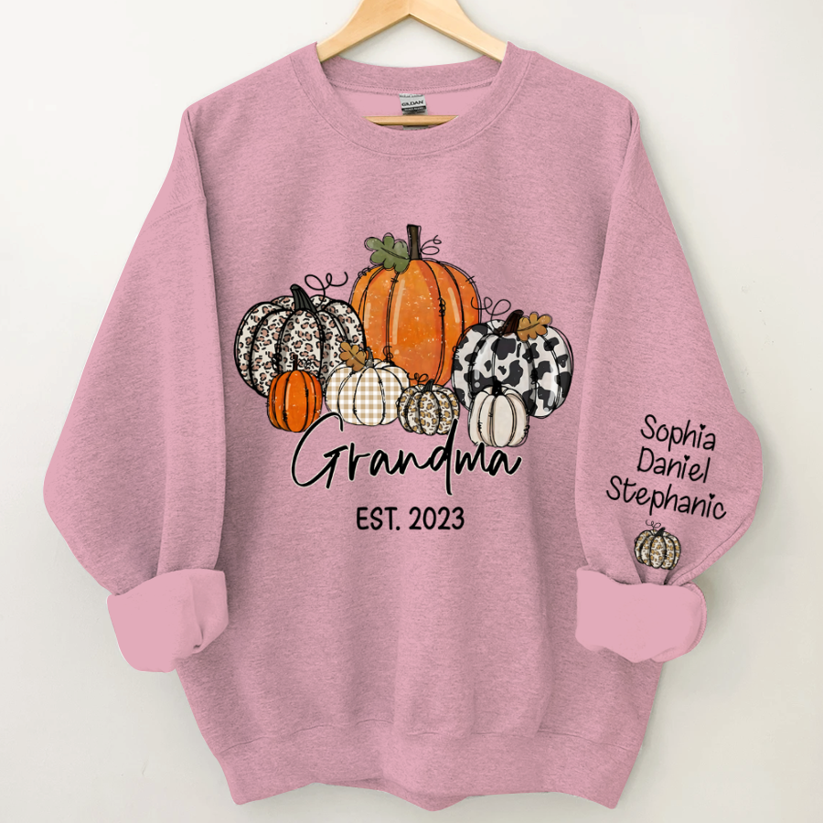 Pumpkin Grandma Est Year And Kids CTH01 Sweatshirt
