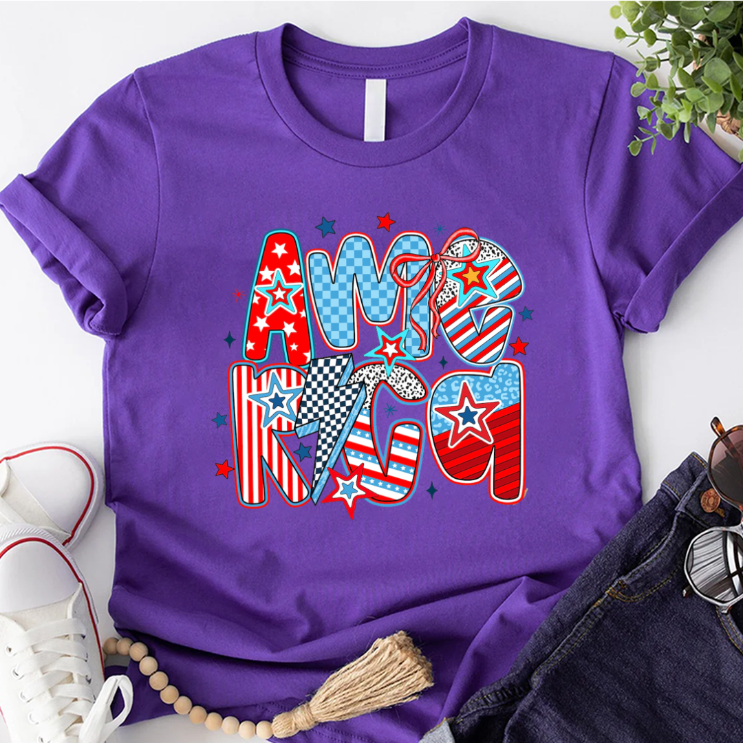 Retro America Coquette 4th of July T-Shirt