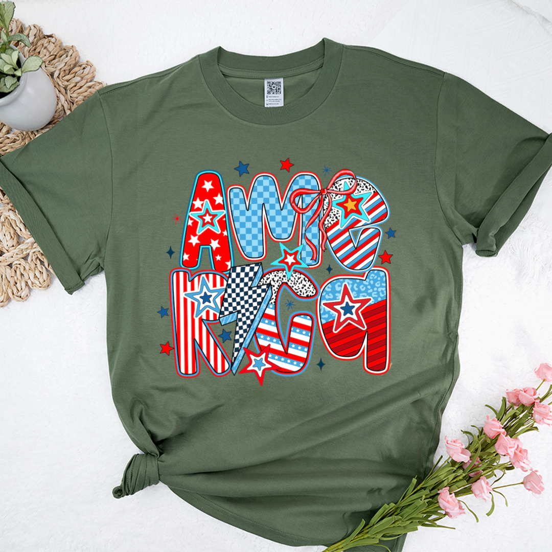 Retro America Coquette 4th of July T-Shirt