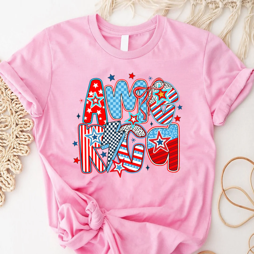 Retro America Coquette 4th of July T-Shirt