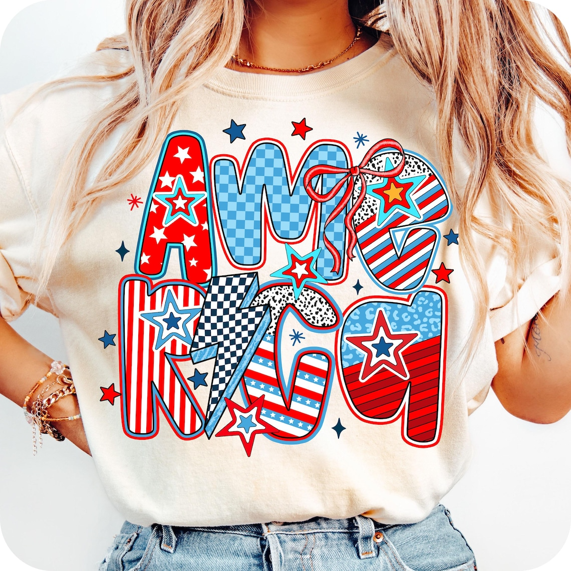 Retro America Coquette 4th of July T-Shirt