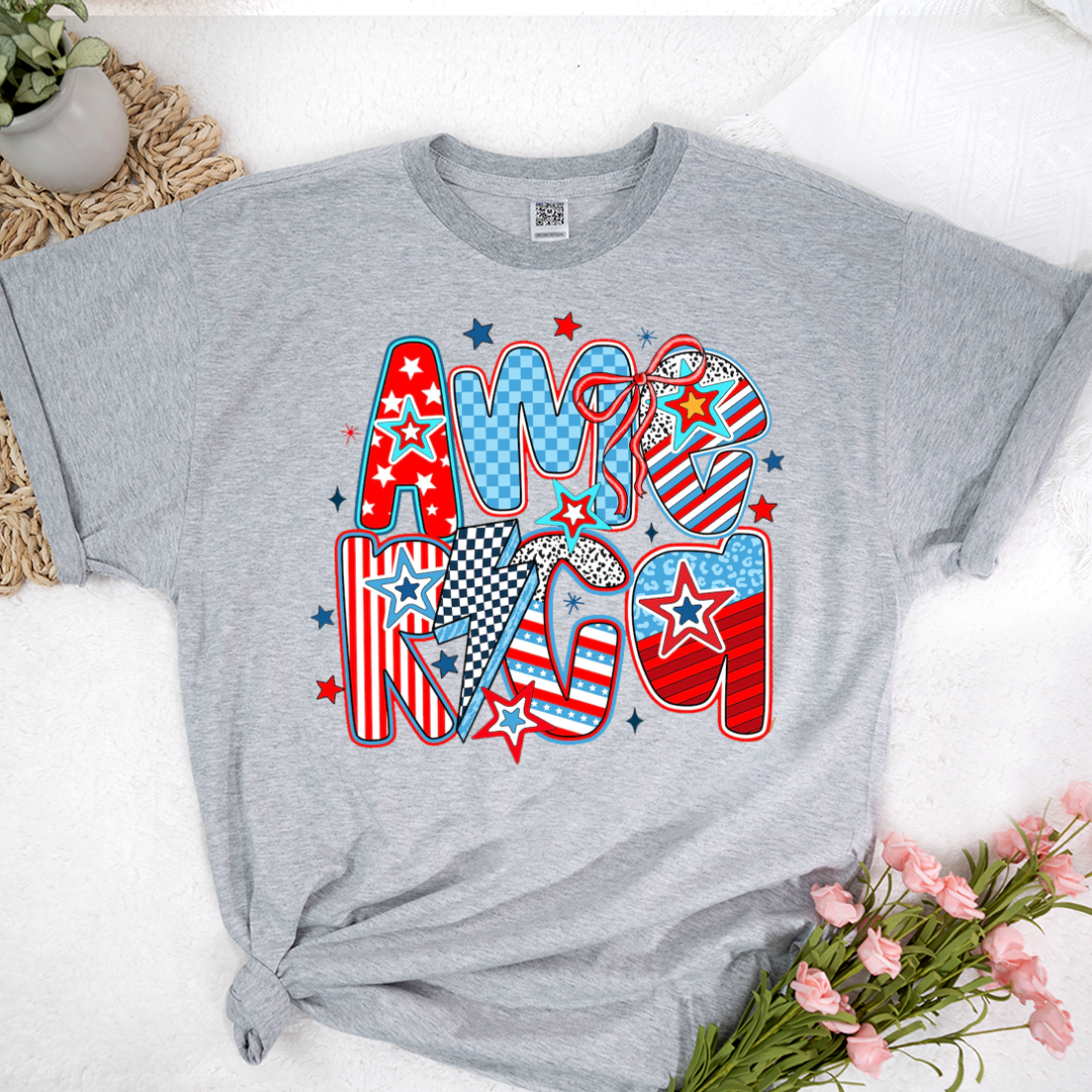 Retro America Coquette 4th of July T-Shirt