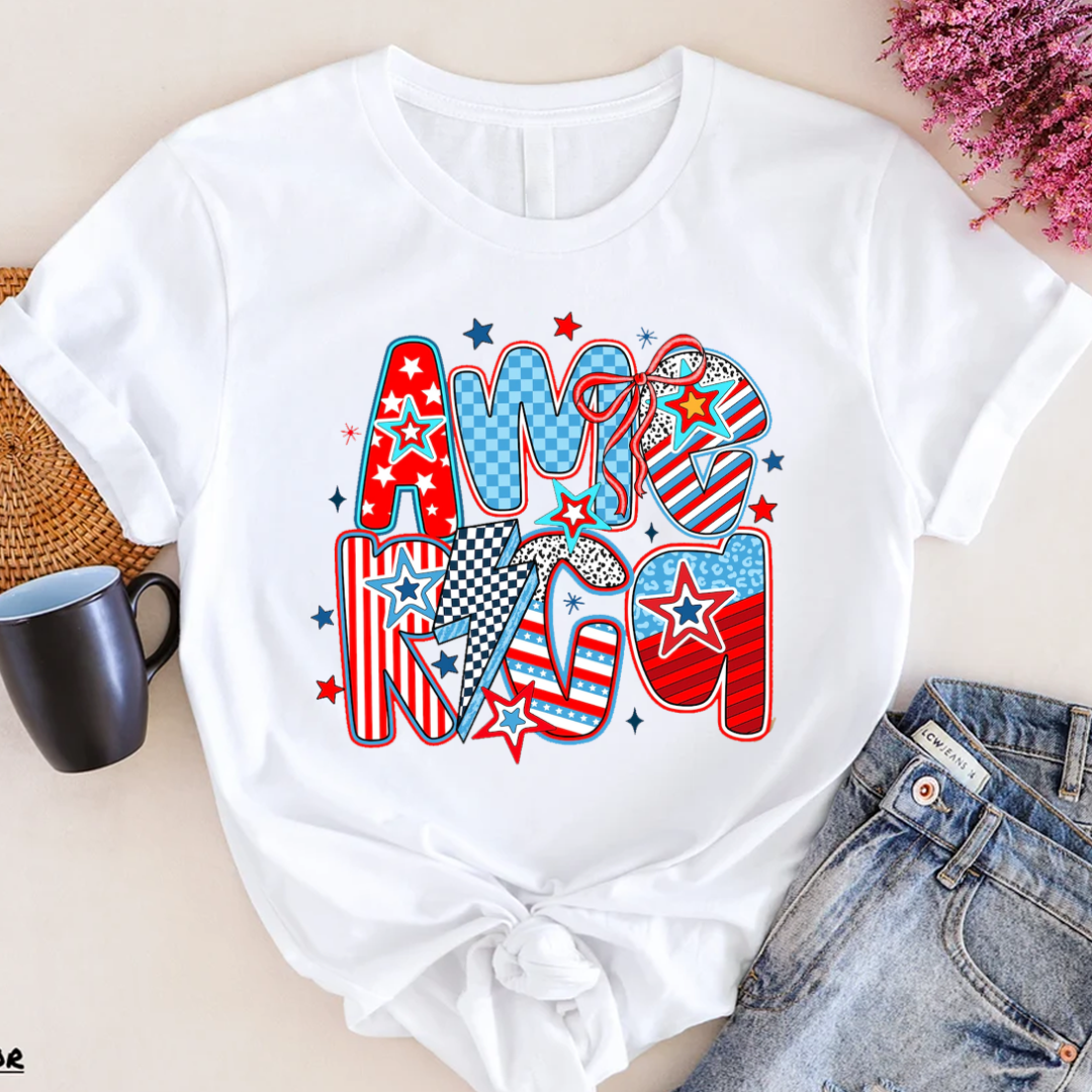 Retro America Coquette 4th of July T-Shirt