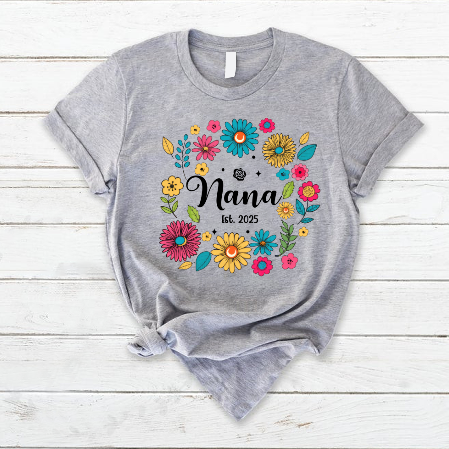 Retro Flower Nana Custom Nana And Est Year Shirt