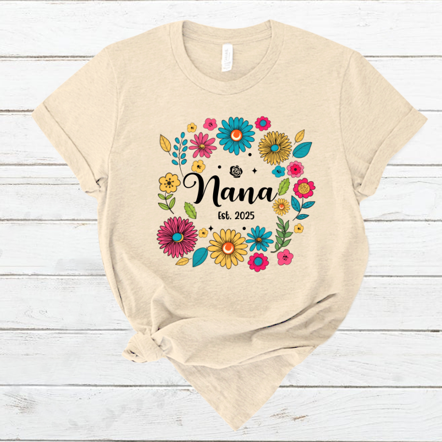 Retro Flower Nana Custom Nana And Est Year Shirt