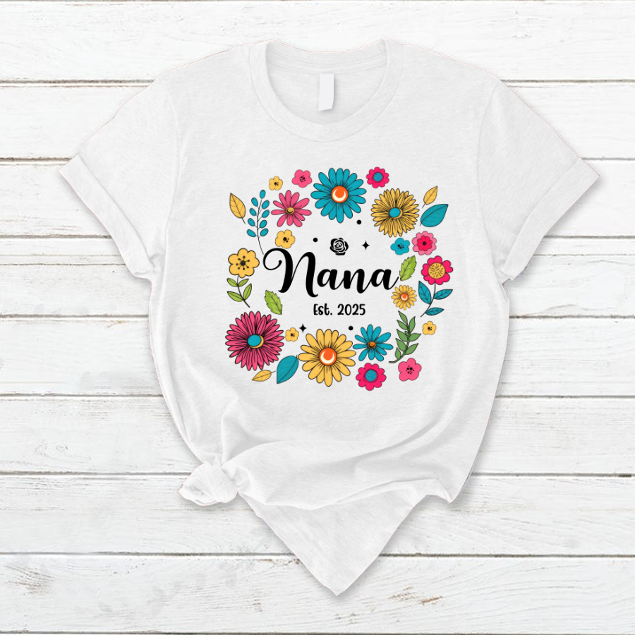 Retro Flower Nana Custom Nana And Est Year Shirt