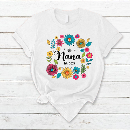 Retro Flower Nana Custom Nana And Est Year Shirt
