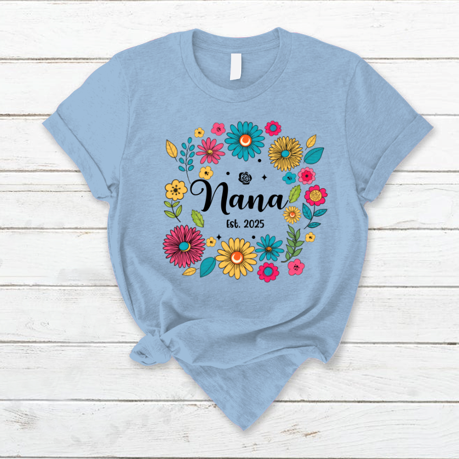 Retro Flower Nana Custom Nana And Est Year Shirt