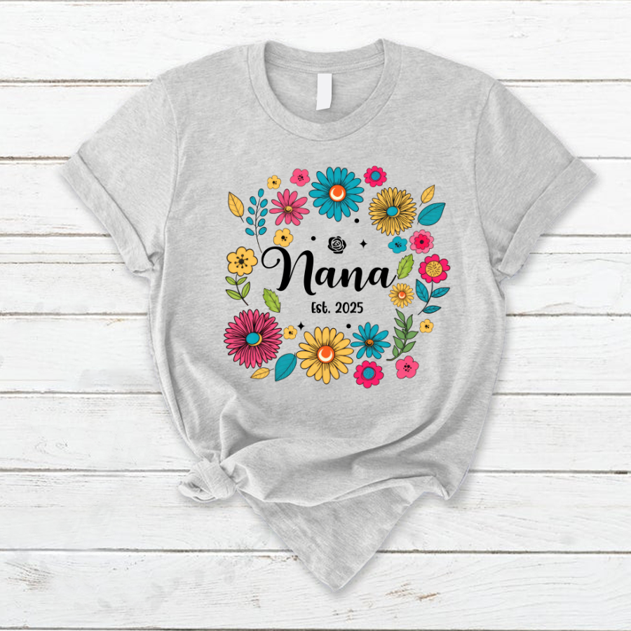 Retro Flower Nana Custom Nana And Est Year Shirt