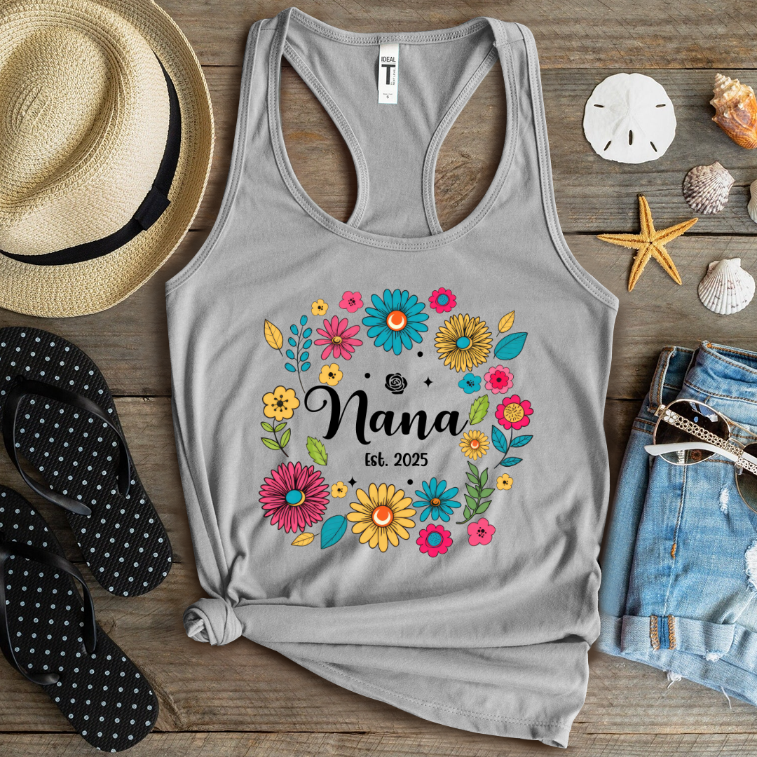 Retro Flower Nana Custom Nana And Est Year Shirt