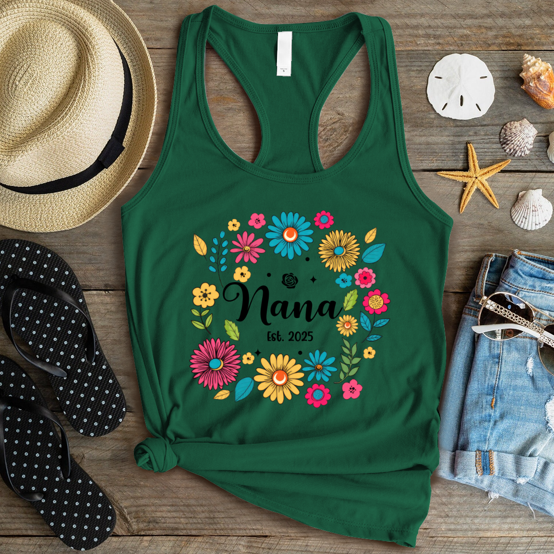 Retro Flower Nana Custom Nana And Est Year Shirt
