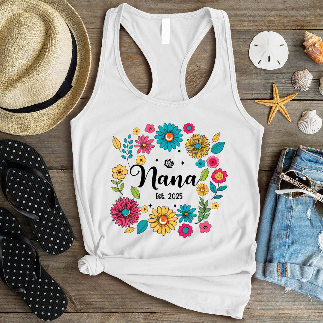 Retro Flower Nana Custom Nana And Est Year Shirt