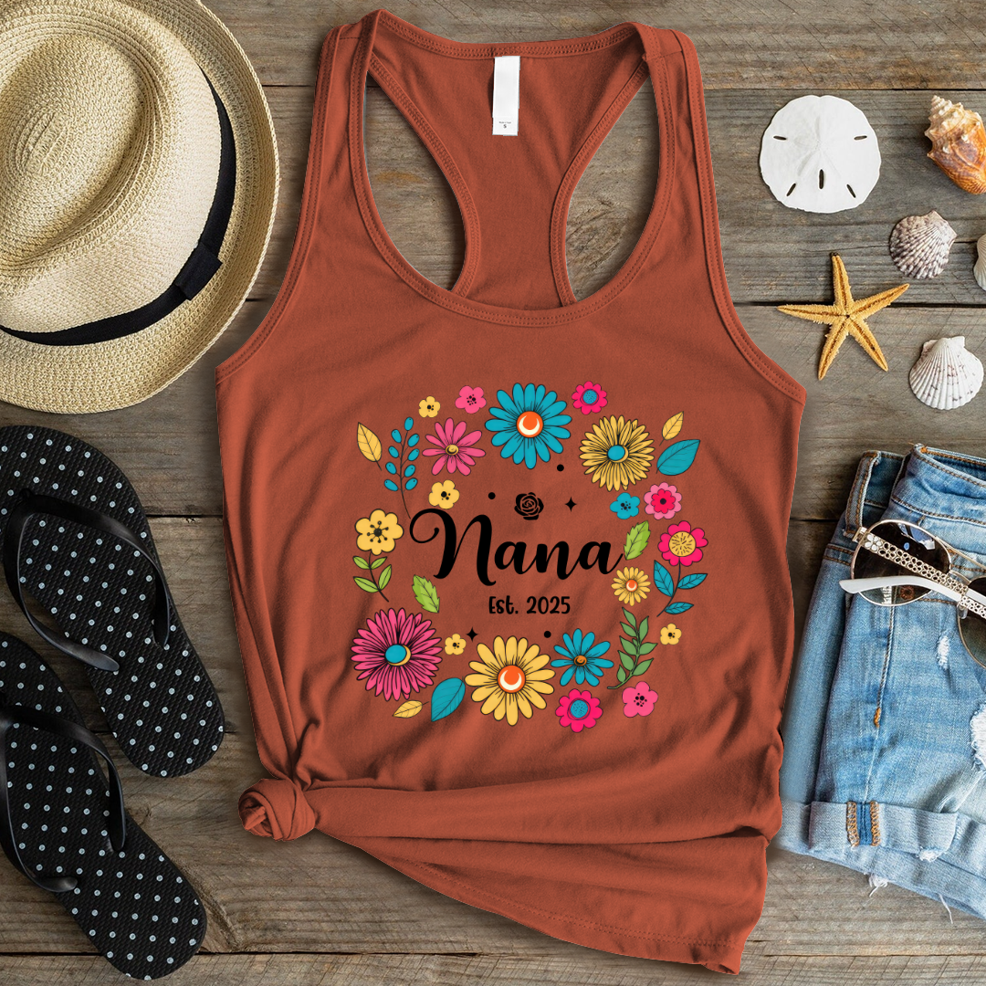 Retro Flower Nana Custom Nana And Est Year Shirt