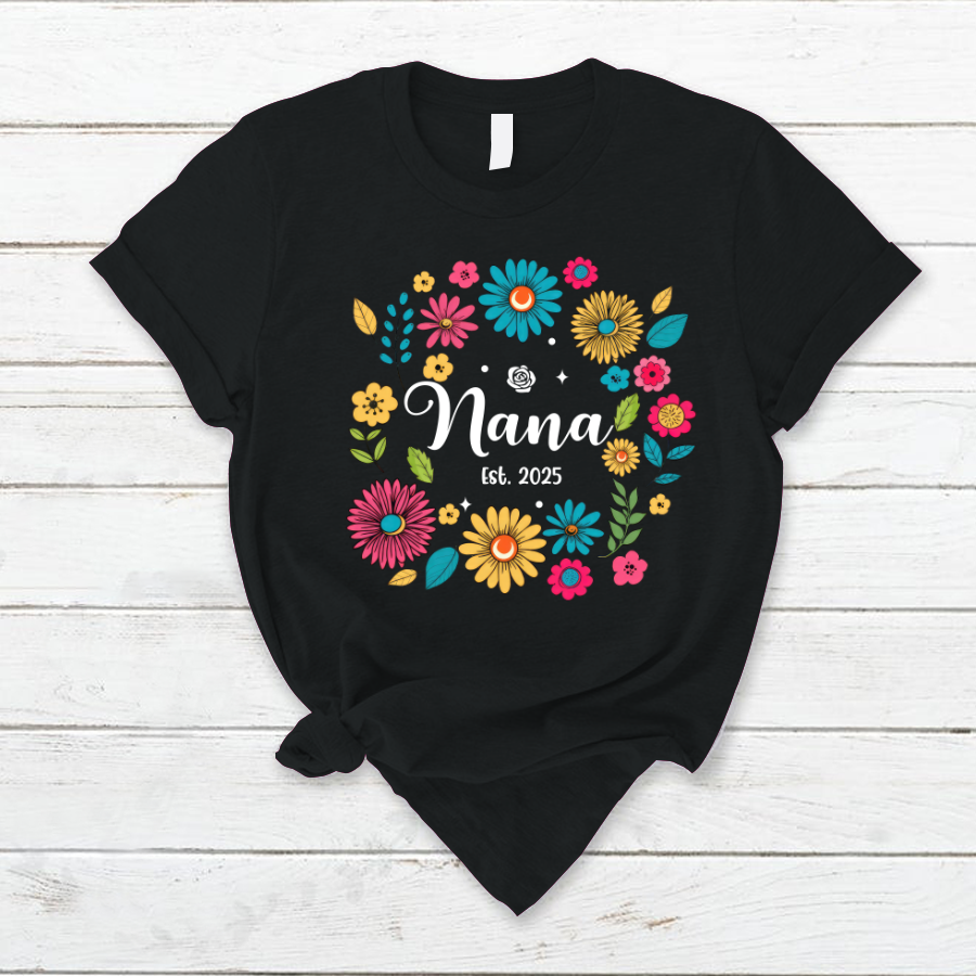 Retro Flower Nana Custom Nana And Est Year Shirt