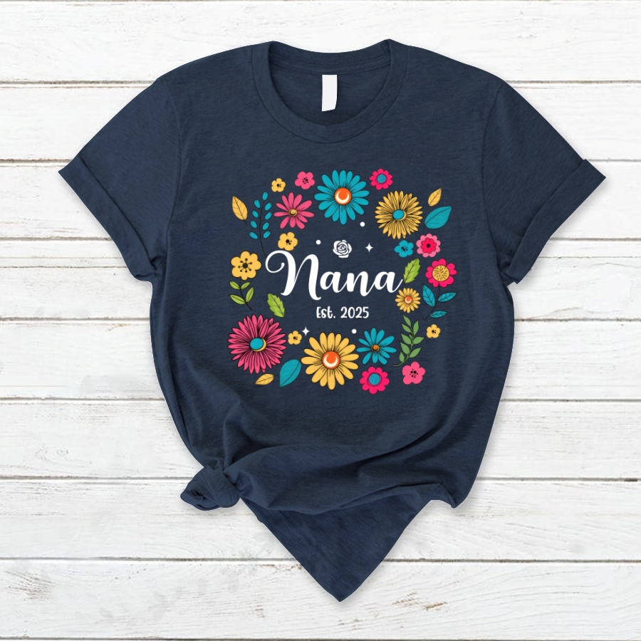 Retro Flower Nana Custom Nana And Est Year Shirt