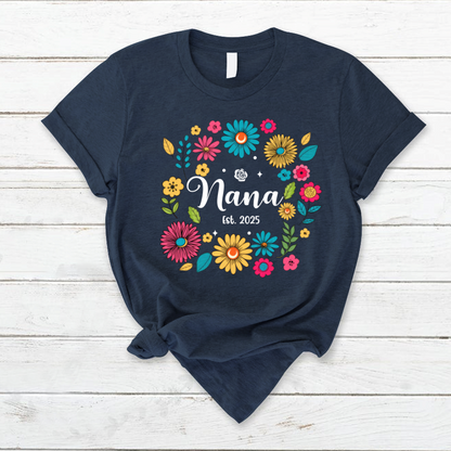 Retro Flower Nana Custom Nana And Est Year Shirt
