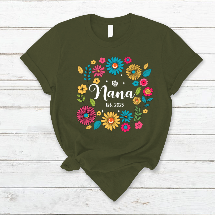 Retro Flower Nana Custom Nana And Est Year Shirt
