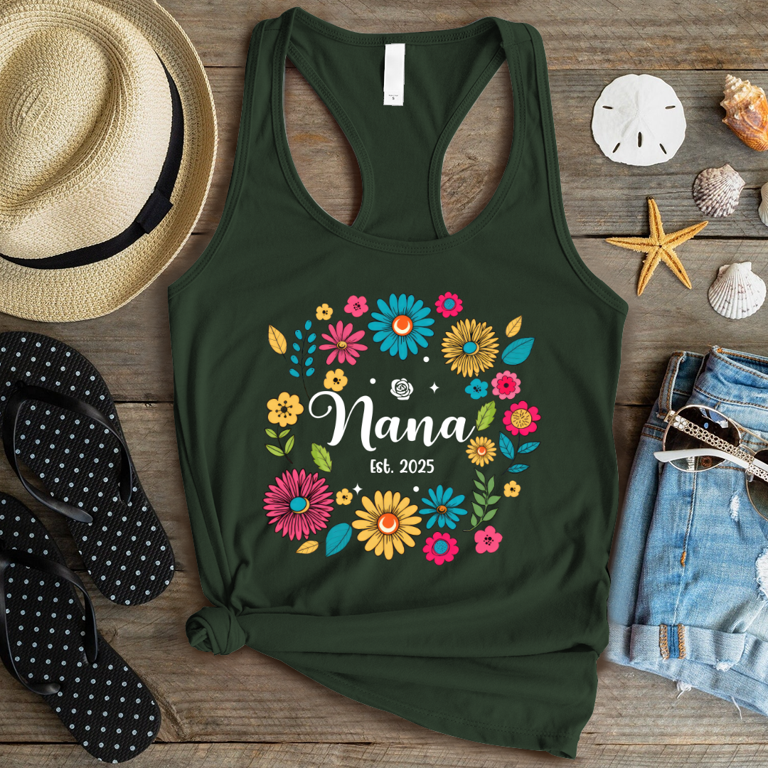Retro Flower Nana Custom Nana And Est Year Shirt