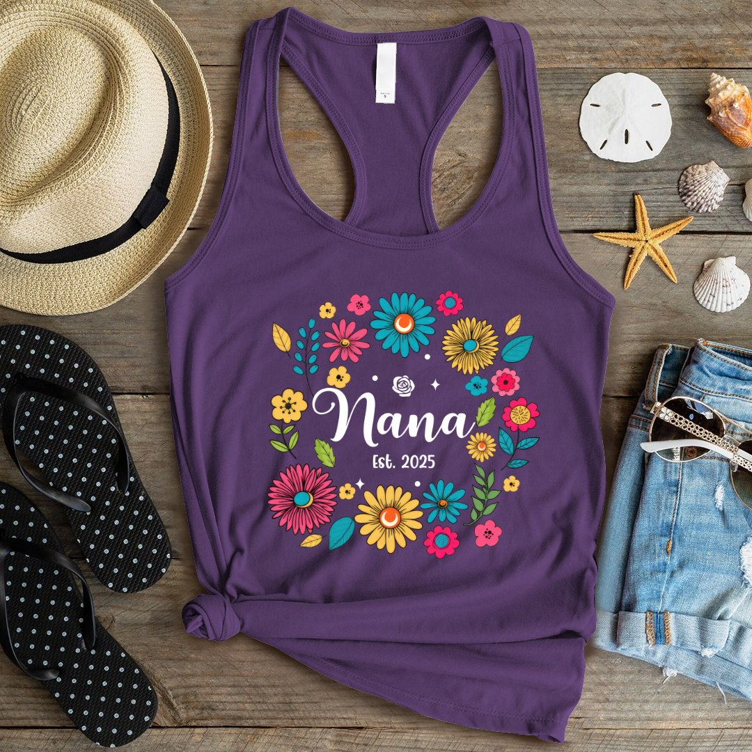 Retro Flower Nana Custom Nana And Est Year Shirt