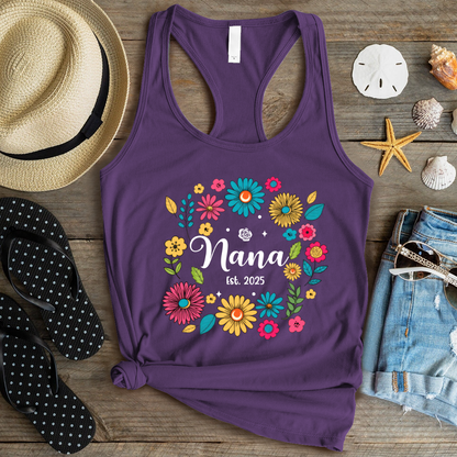 Retro Flower Nana Custom Nana And Est Year Shirt