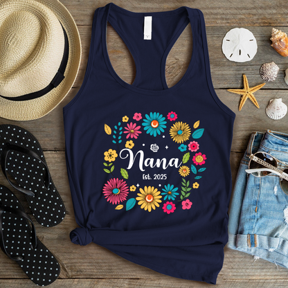 Retro Flower Nana Custom Nana And Est Year Shirt