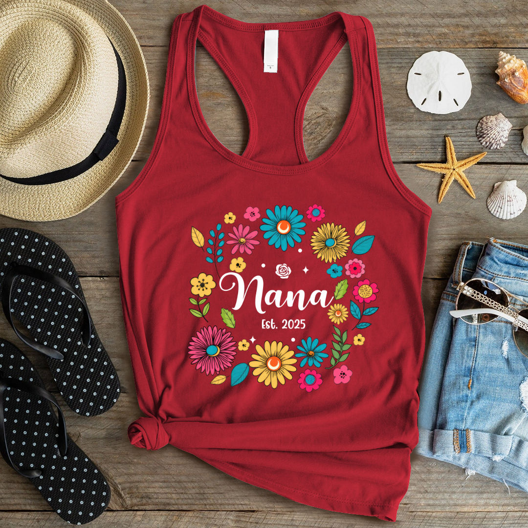 Retro Flower Nana Custom Nana And Est Year Shirt