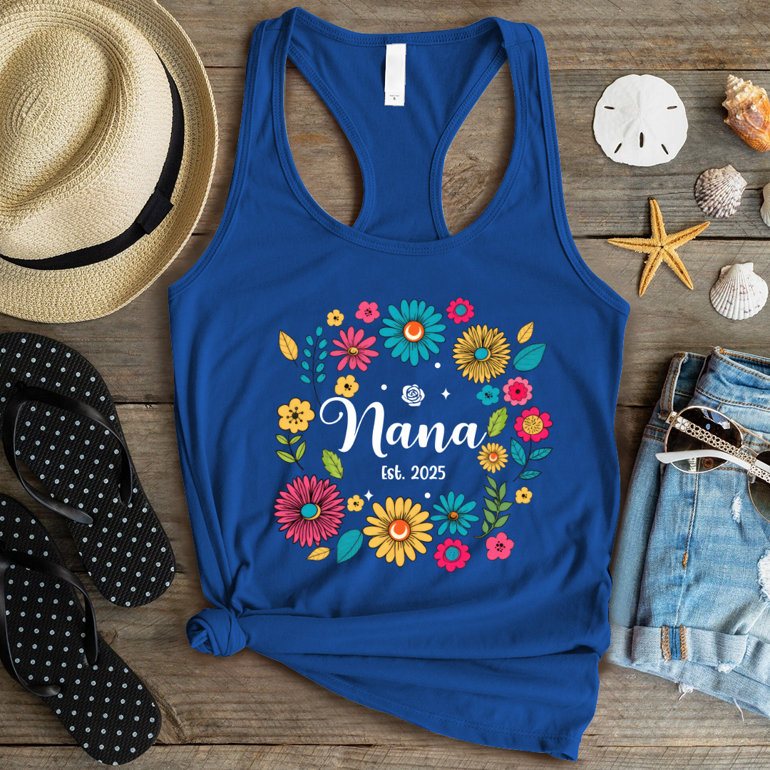 Retro Flower Nana Custom Nana And Est Year Shirt