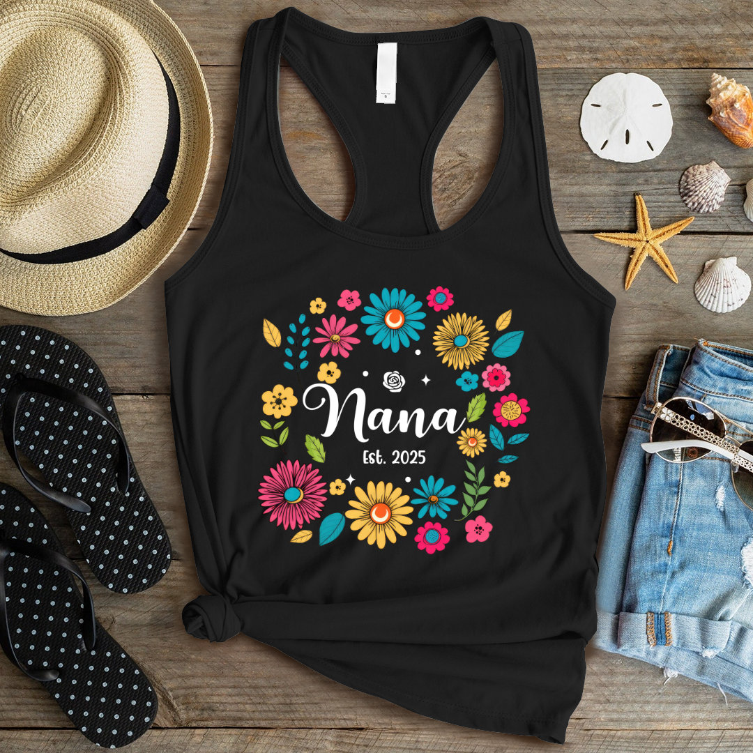 Retro Flower Nana Custom Nana And Est Year Shirt