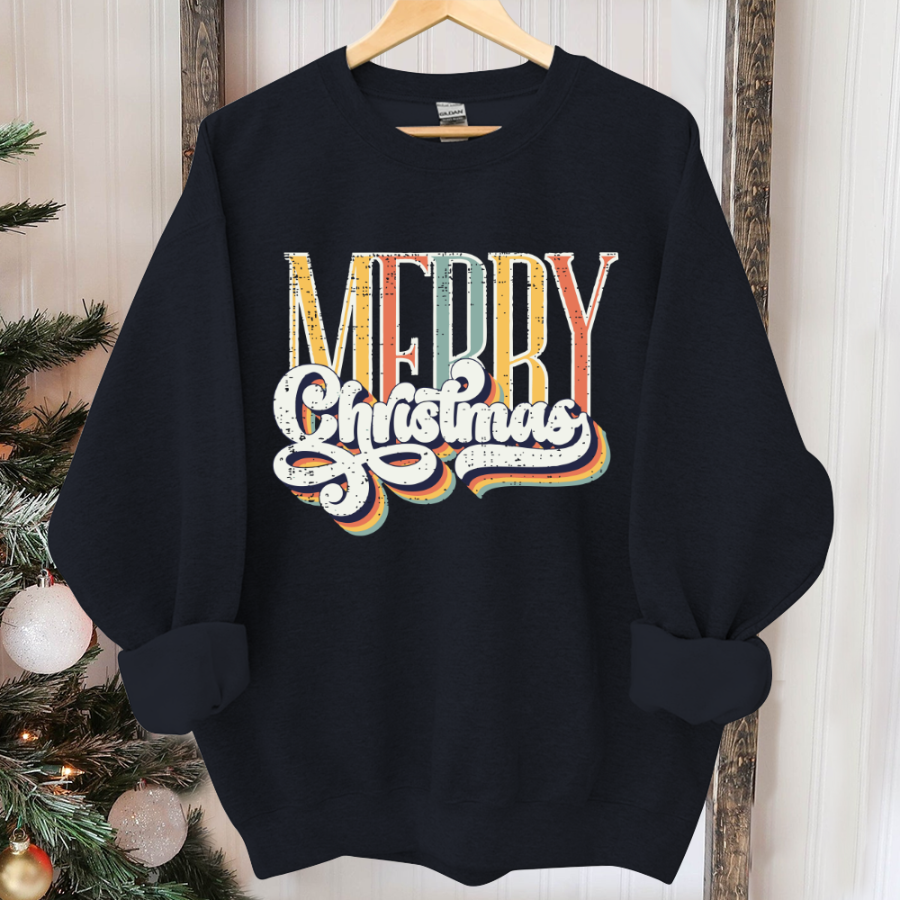 Retro Merry Christmas Sweatshirt, Cute Christmas Sweatshirt, Merry Christmas, Christmas Crewneck, Holiday Sweatshirt, Winter Sweatshirt