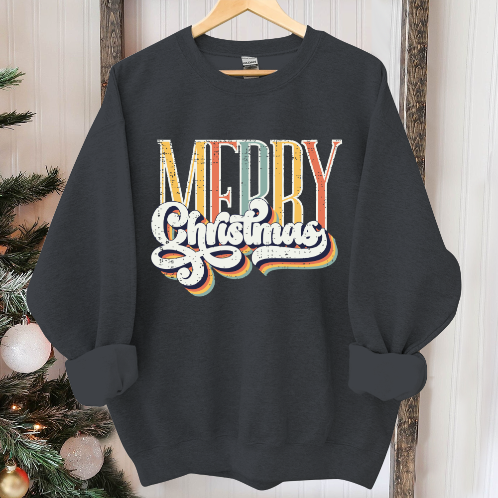 Retro Merry Christmas Sweatshirt, Cute Christmas Sweatshirt, Merry Christmas, Christmas Crewneck, Holiday Sweatshirt, Winter Sweatshirt