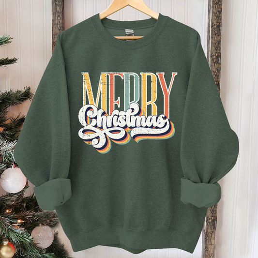 Retro Merry Christmas Sweatshirt, Cute Christmas Sweatshirt, Merry Christmas, Christmas Crewneck, Holiday Sweatshirt, Winter Sweatshirt
