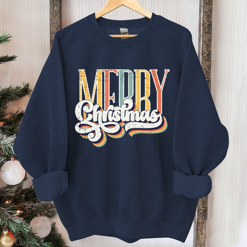 Retro Merry Christmas Sweatshirt, Cute Christmas Sweatshirt, Merry Christmas, Christmas Crewneck, Holiday Sweatshirt, Winter Sweatshirt
