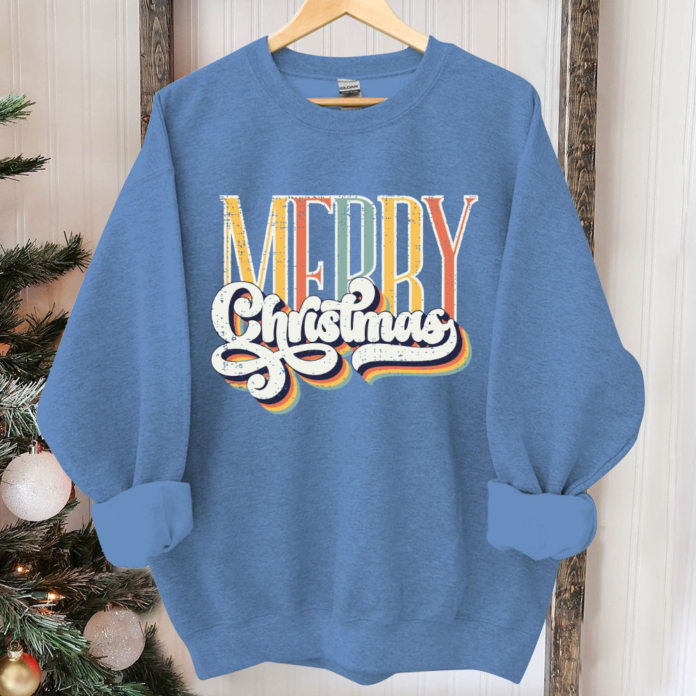 Retro Merry Christmas Sweatshirt, Cute Christmas Sweatshirt, Merry Christmas, Christmas Crewneck, Holiday Sweatshirt, Winter Sweatshirt