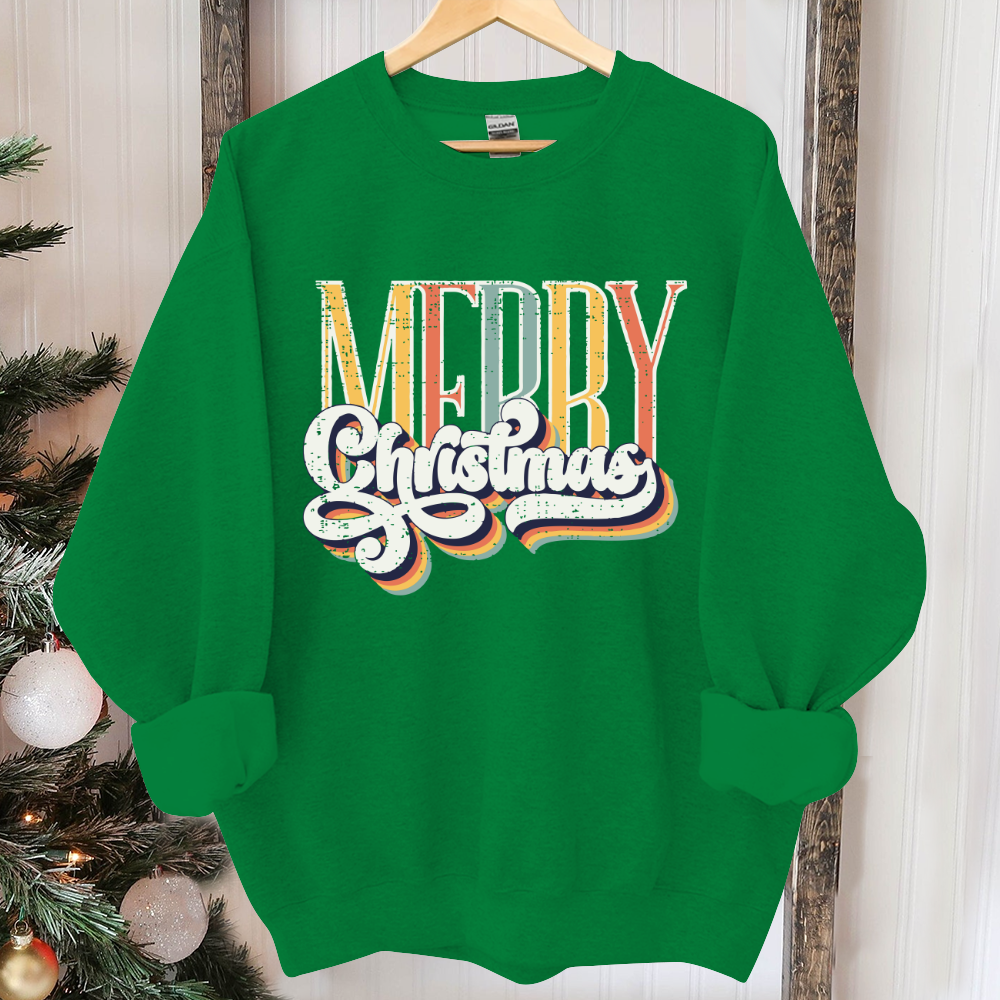 Retro Merry Christmas Sweatshirt, Cute Christmas Sweatshirt, Merry Christmas, Christmas Crewneck, Holiday Sweatshirt, Winter Sweatshirt